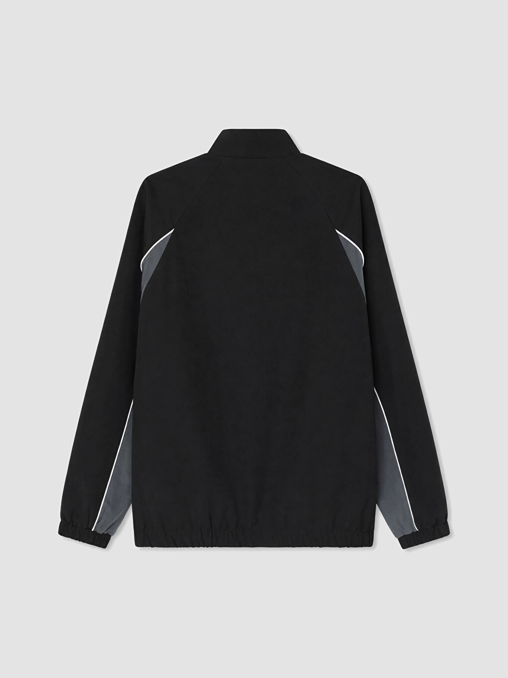 Siyah Dik Yaka Renk Bloklu Erkek Fermuarlı Sweatshirt-7