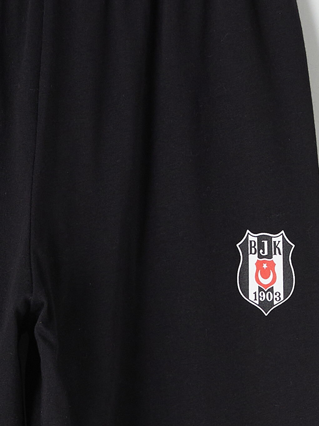 Siyah Beşiktaş Erkek Çocuk Bisiklet Yaka Pijama Takımı-5