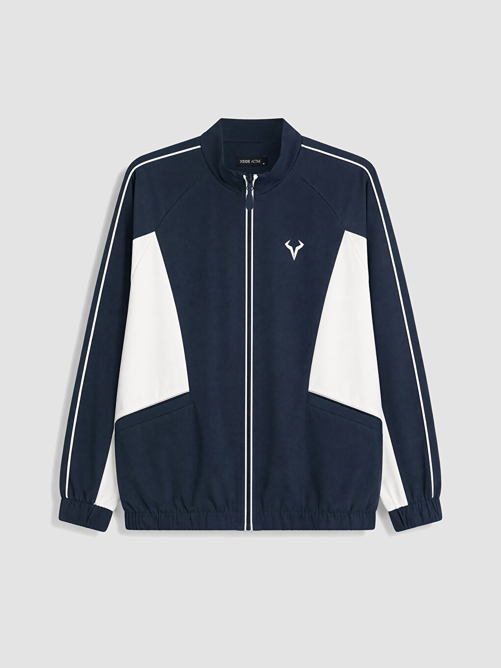 Lacivert Dik Yaka Erkek Fermuarlı Sweatshirt-4
