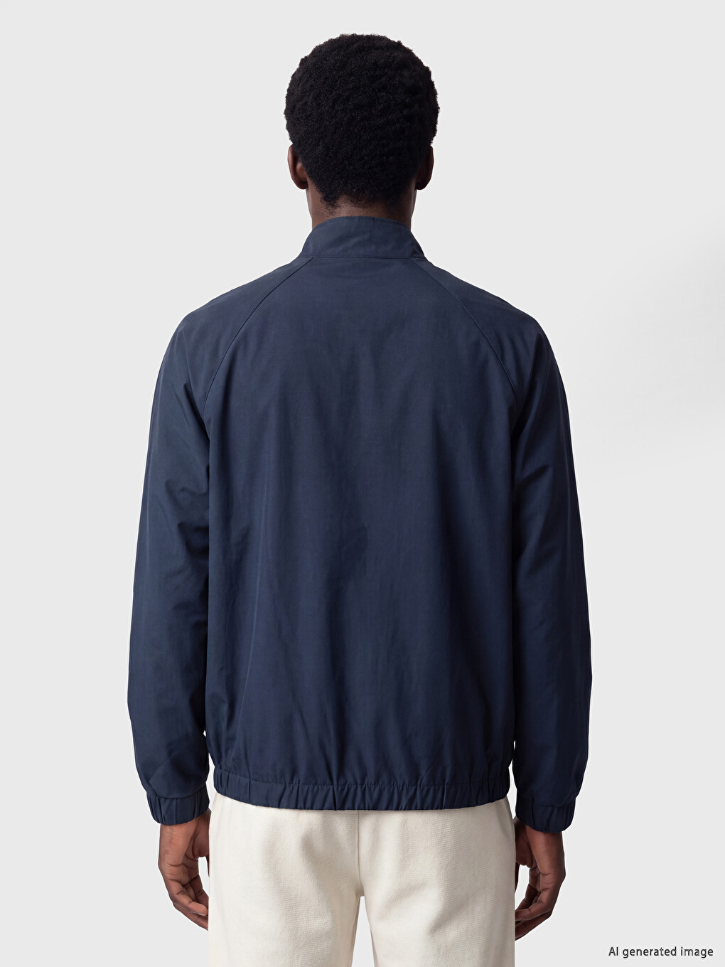 Lacivert Dik Yaka Erkek Fermuarlı Sweatshirt-3