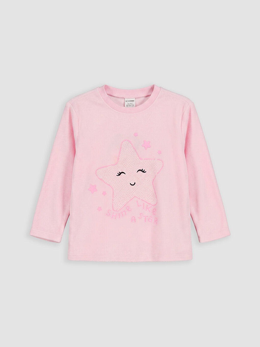Star Patterned Girls' Pyjamas Set-1