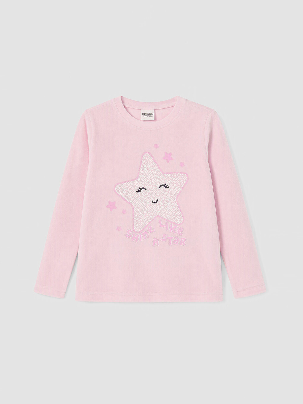 Pembe Yıldız Desenli Kız Çocuk Pijama Takımı-3