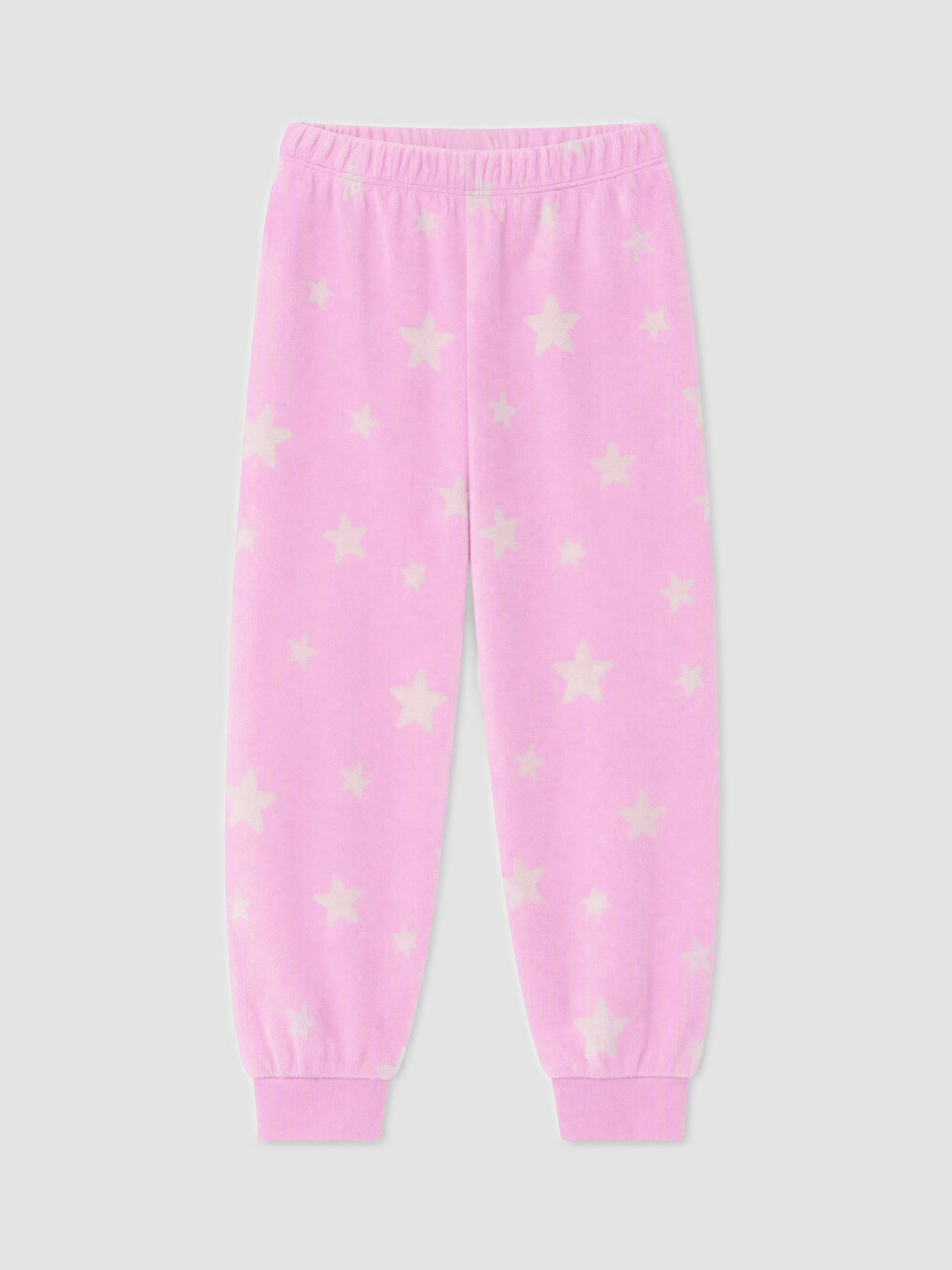 Pembe Yıldız Desenli Kız Çocuk Pijama Takımı-4