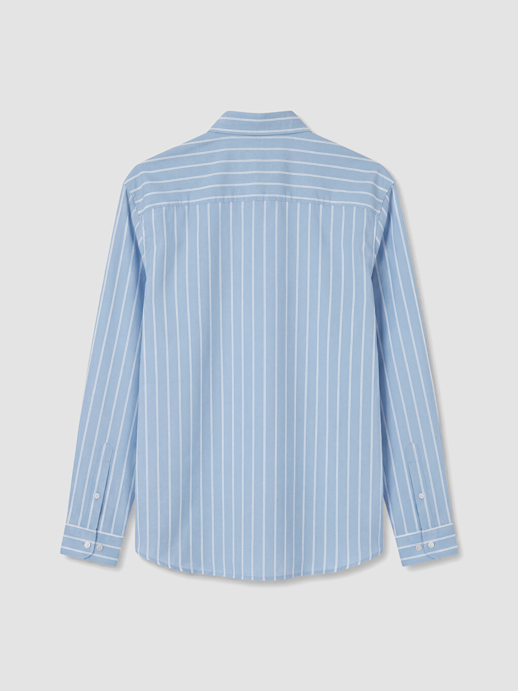 Regular Fit Çizgili Gabardin Erkek Gömlek-6