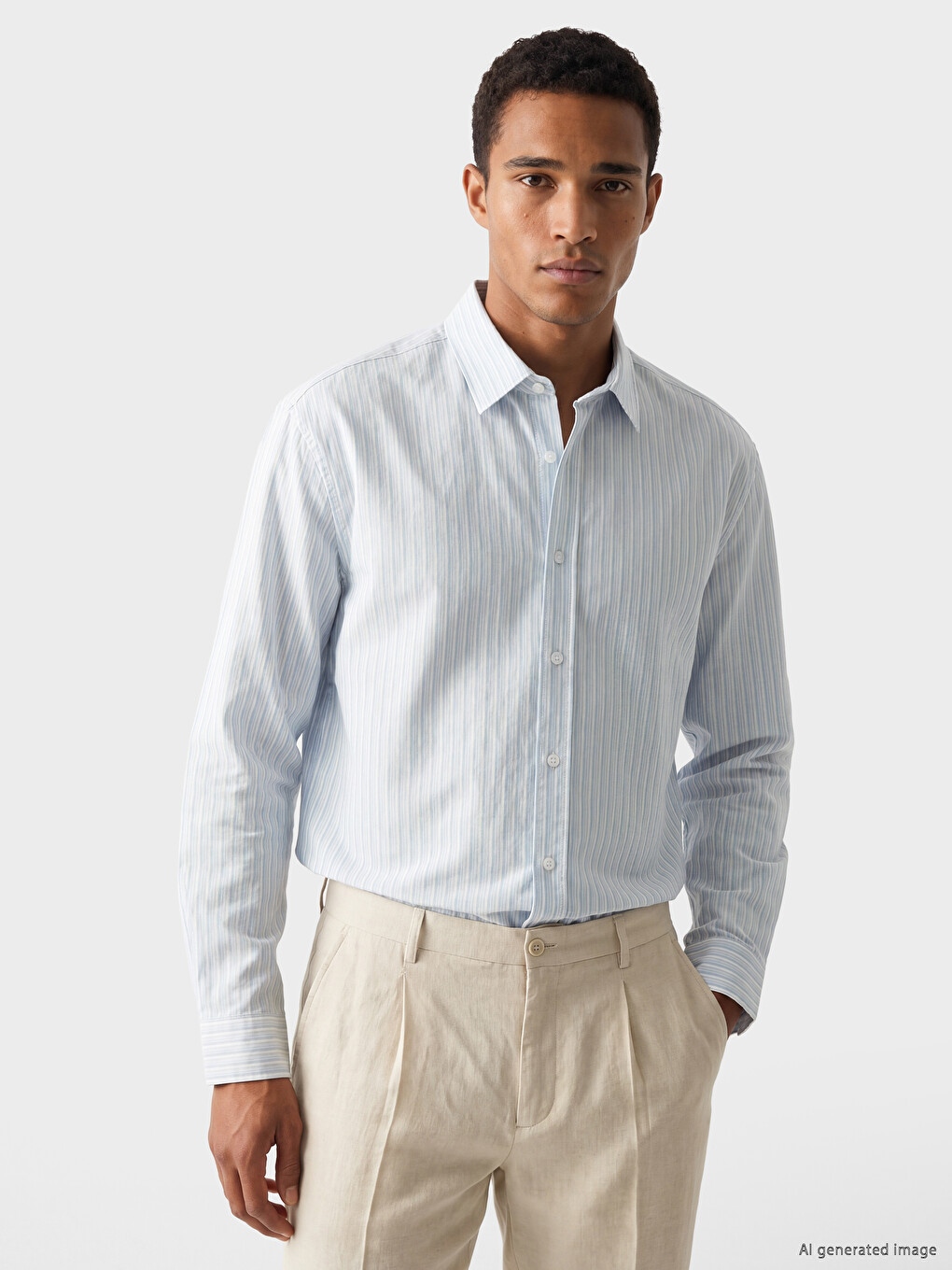 Regular Fit Striped Dobby Men's Shirt