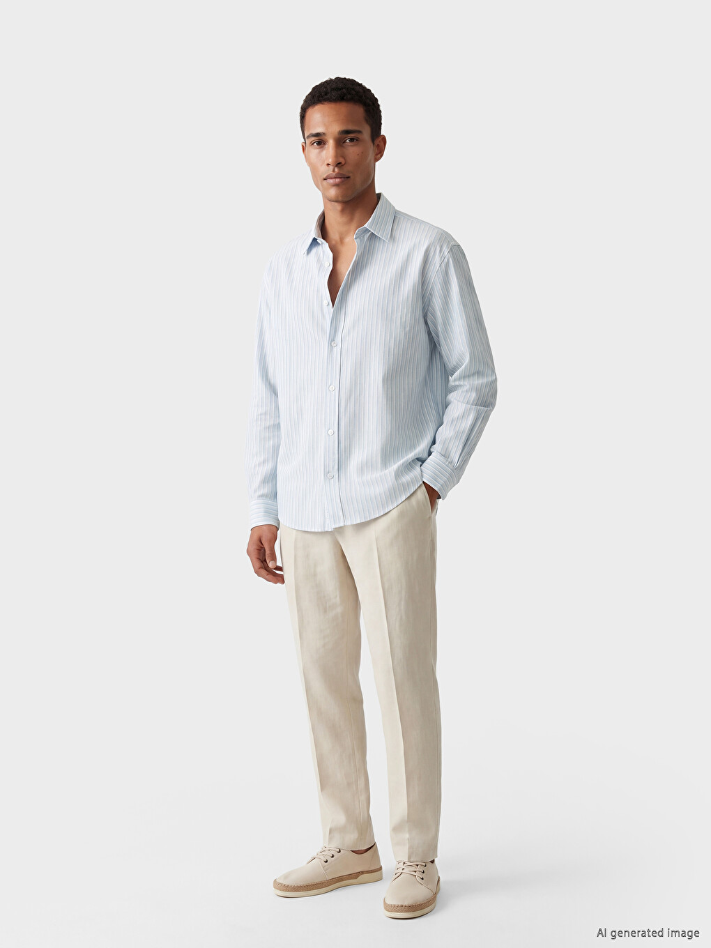 Regular Fit Striped Dobby Men's Shirt-1