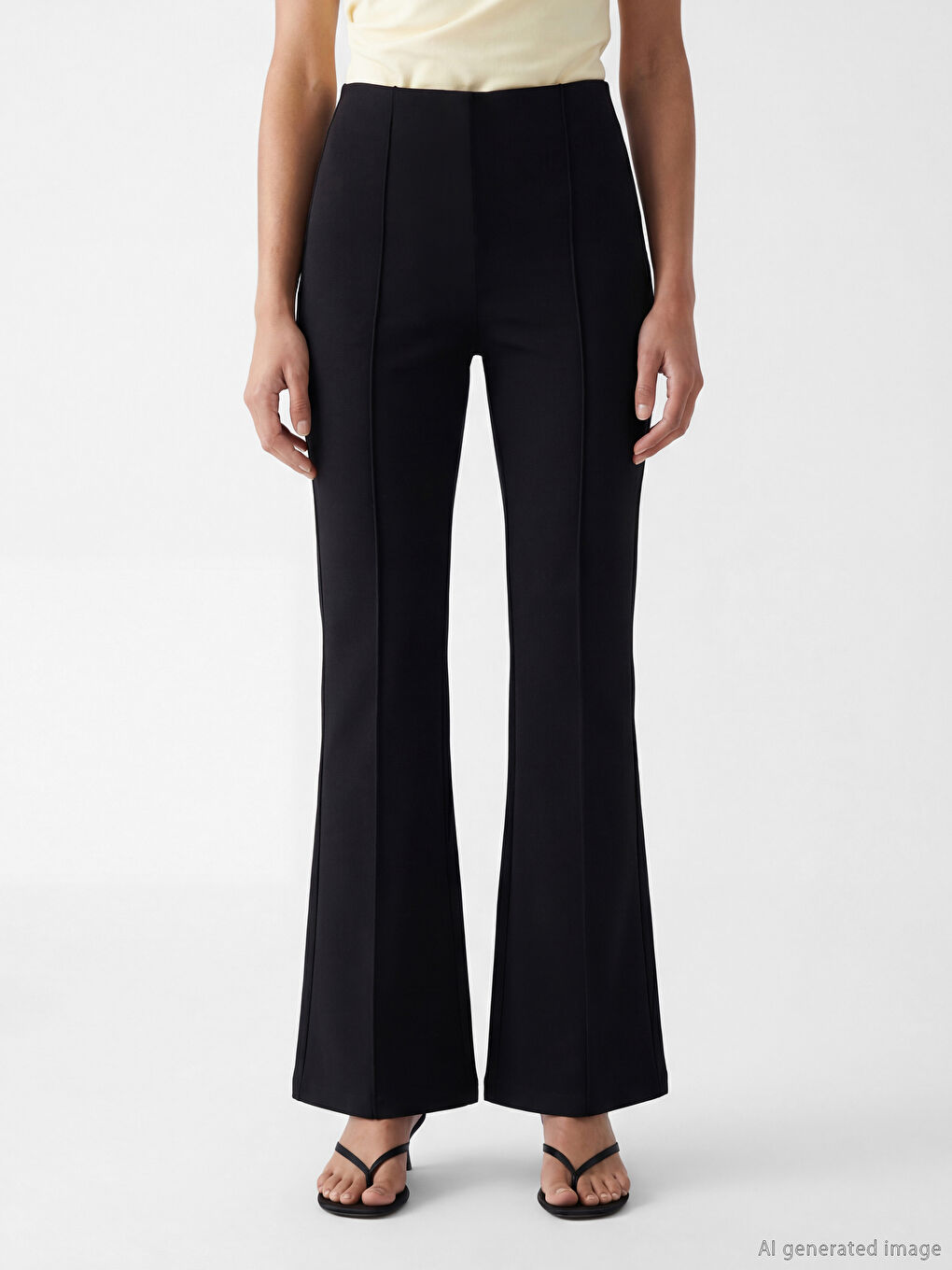 High Waist Flare Women's Trousers-1