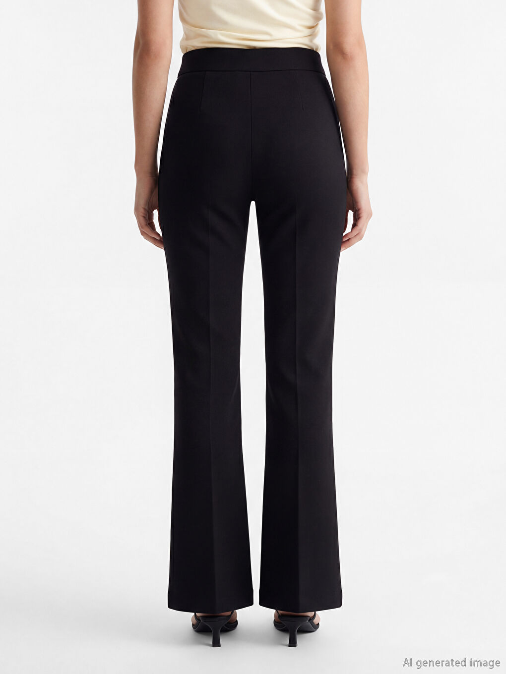 High Waist Flare Women's Trousers-2