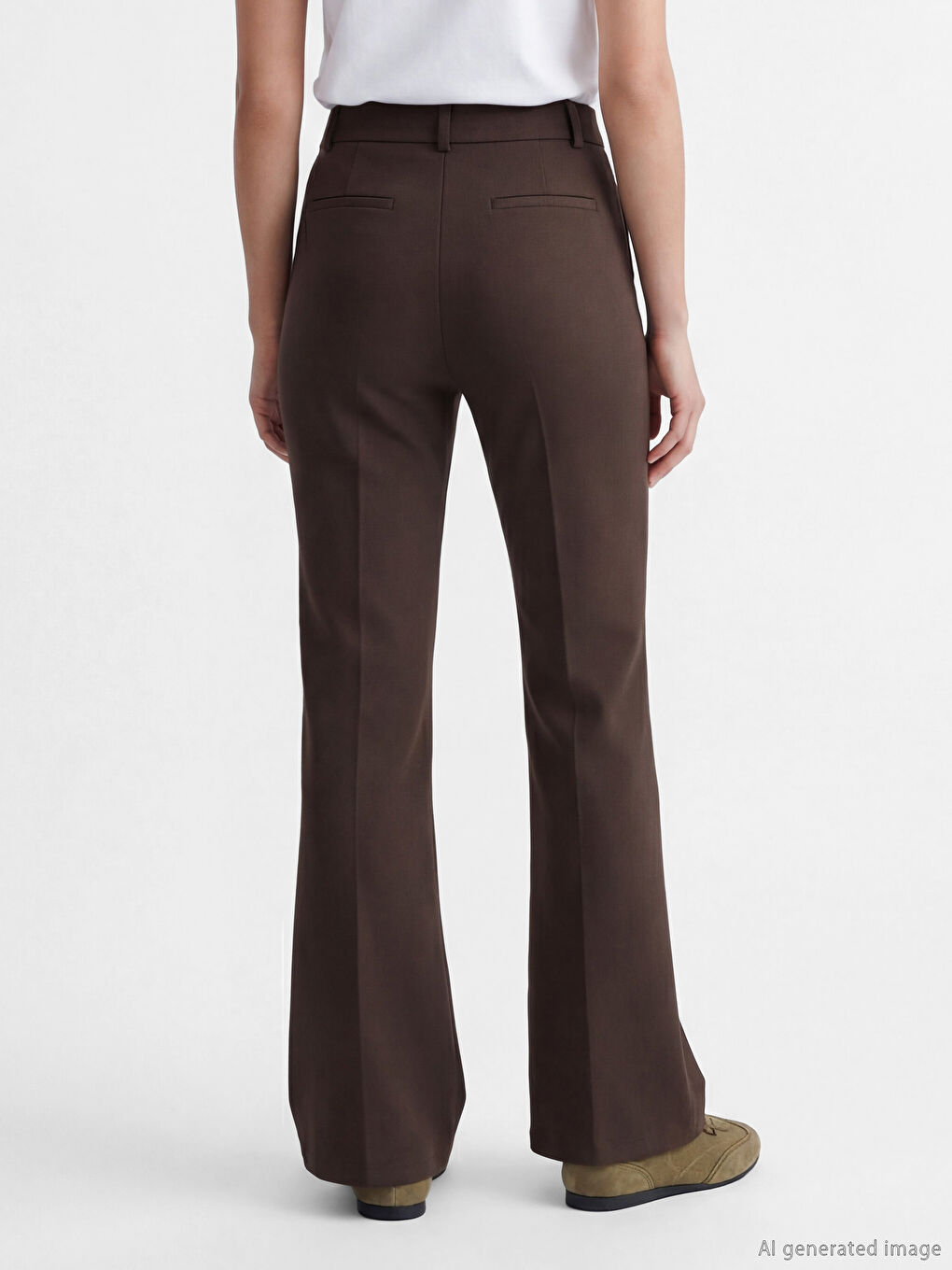 High Waisted Flare Women's Trousers-2