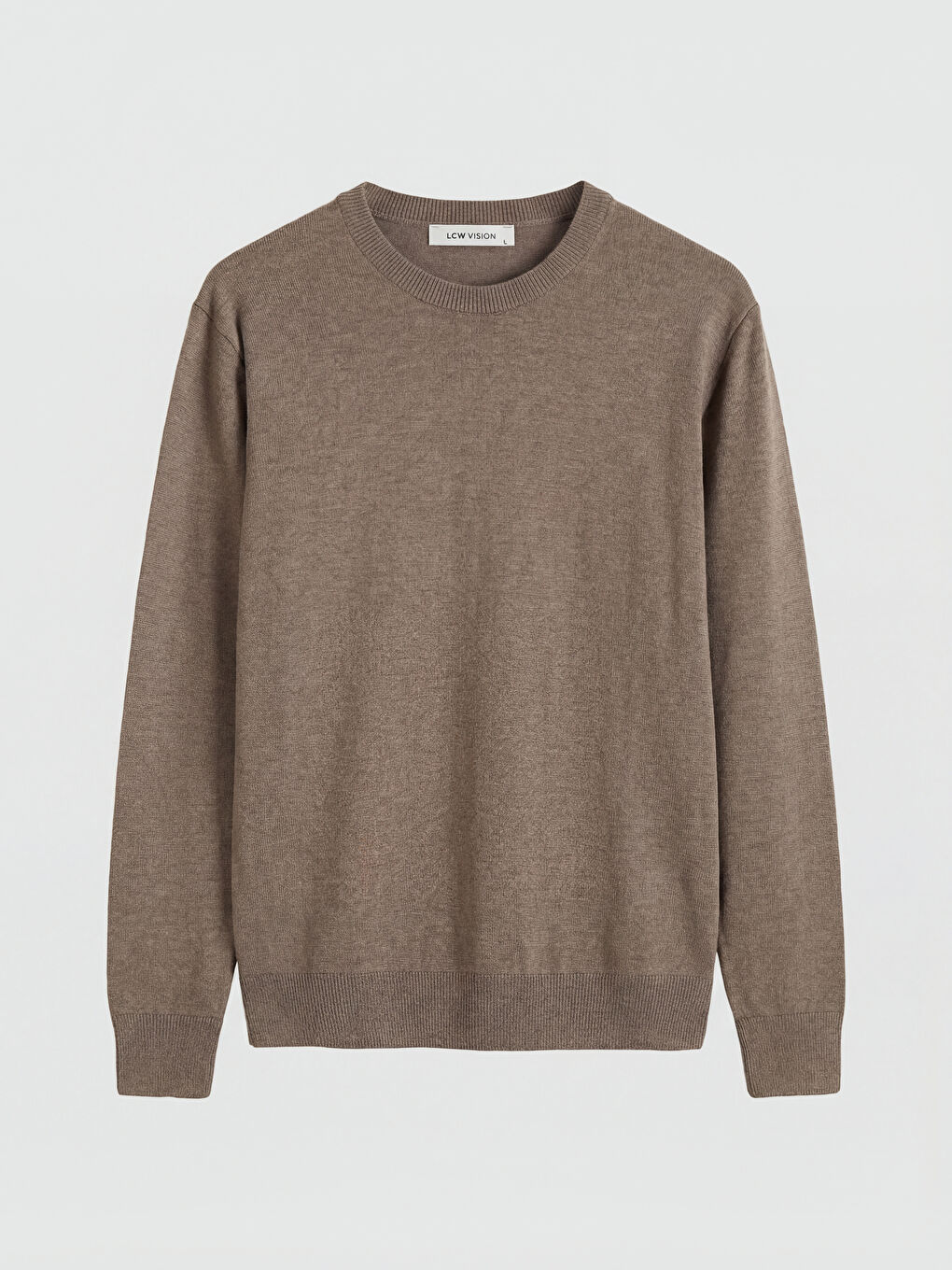 Kahverengi Bisiklet Yaka Erkek Triko Kazak-4