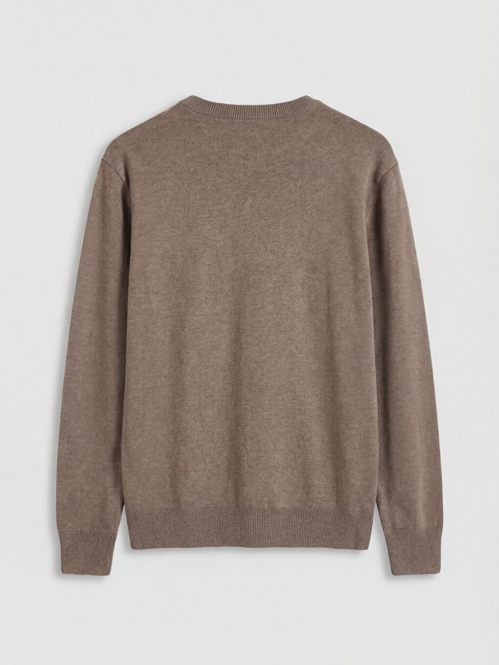 Kahverengi Bisiklet Yaka Erkek Triko Kazak-5