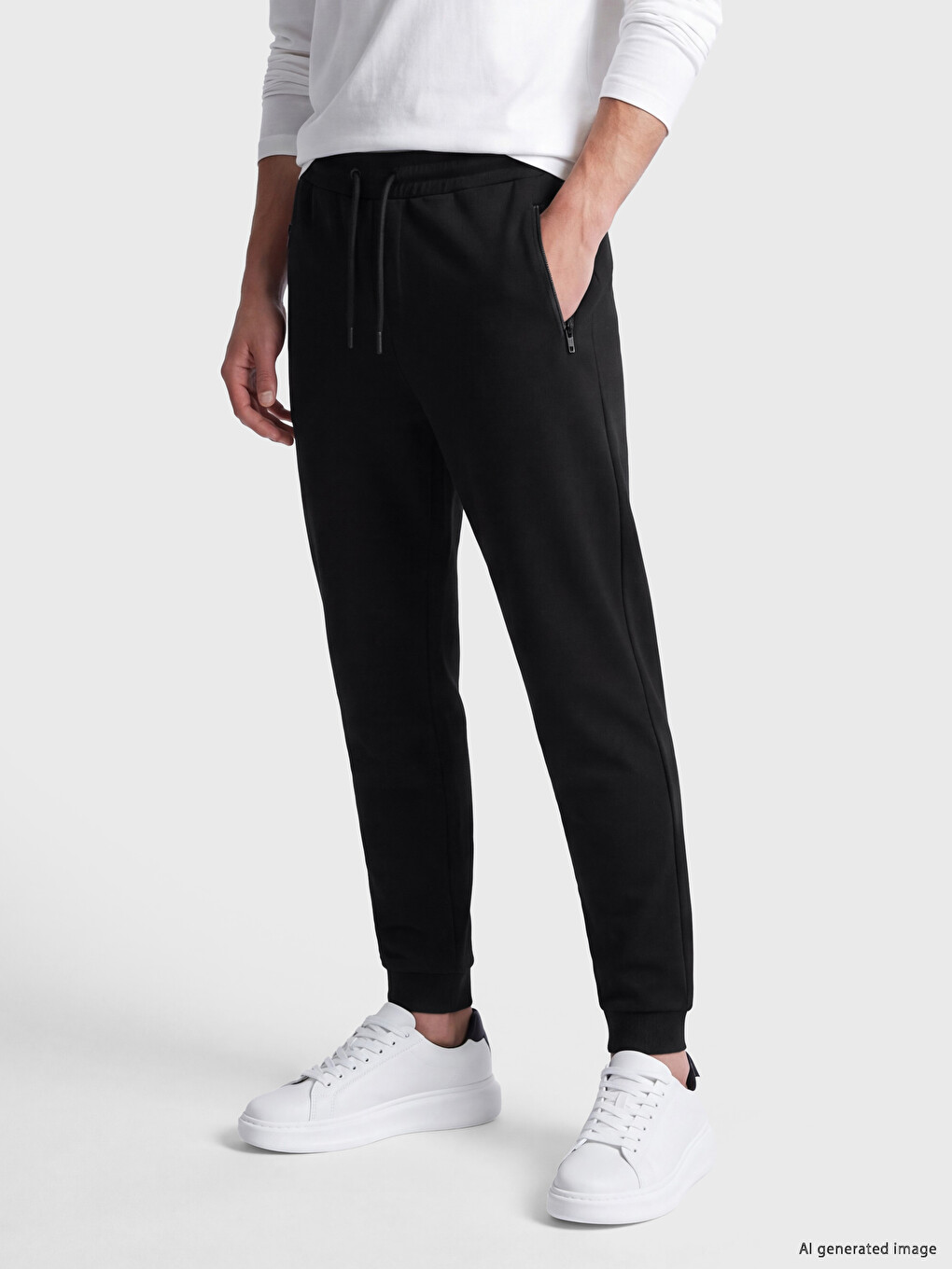 Siyah Regular Fit Erkek Jogger Eşofman Altı-1