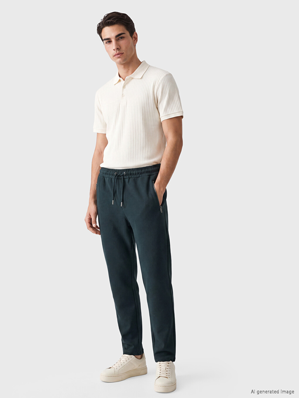 Man Petrol Sweatpants-1