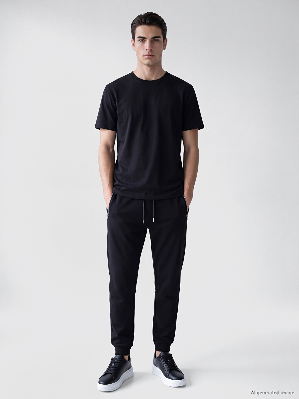 Pantaloni De Trening Jogger Negru Bărbat-1