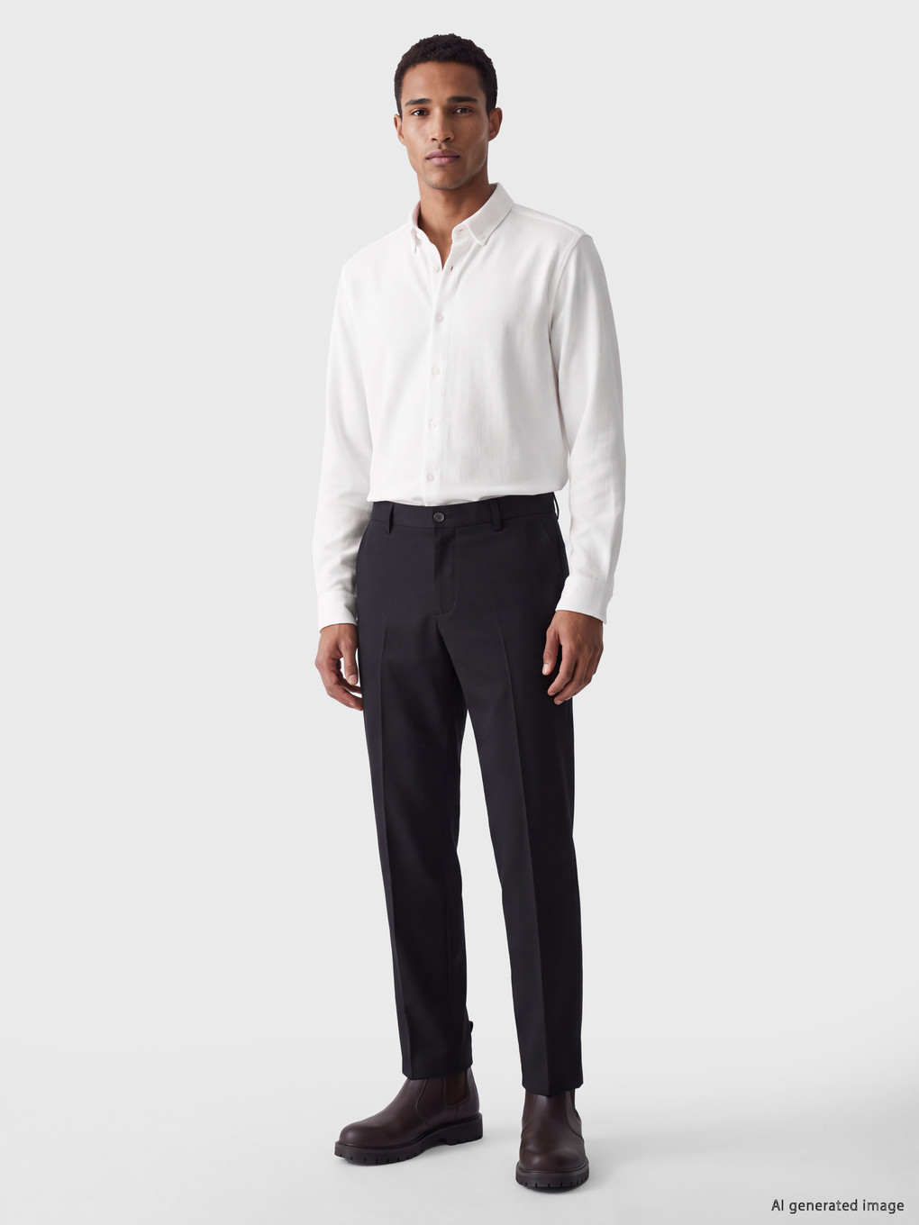 Beyaz Slim Fit Dokulu Erkek Gömlek-1