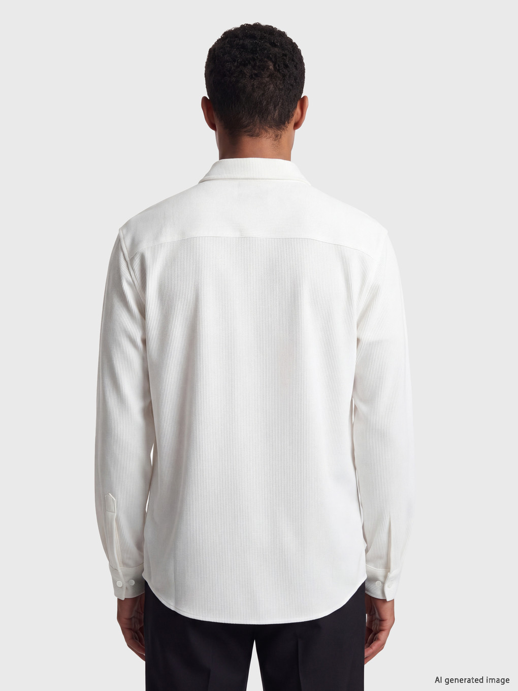 Beyaz Slim Fit Dokulu Erkek Gömlek-2
