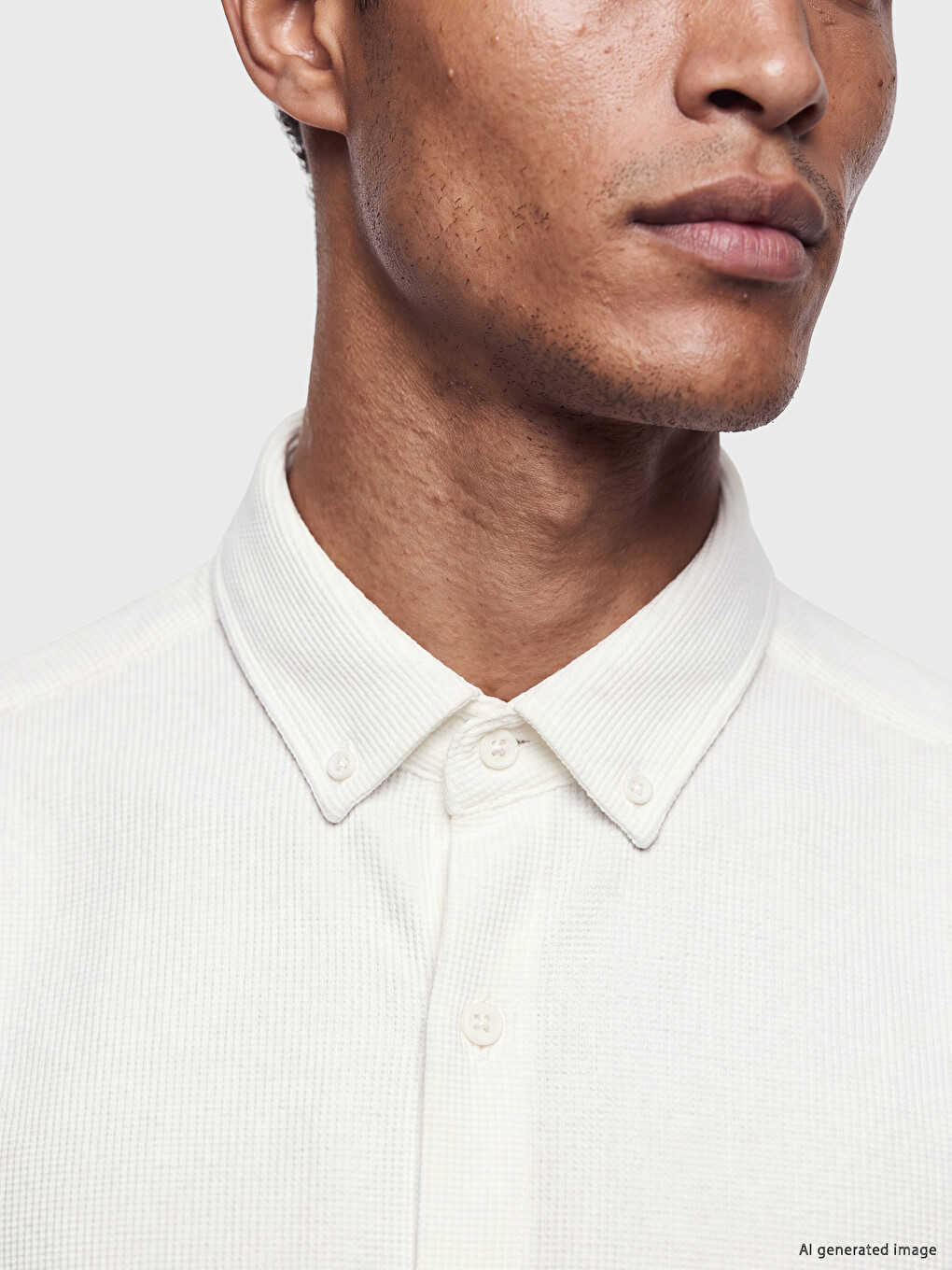 Slim Fit Textured Men's Shirt-2