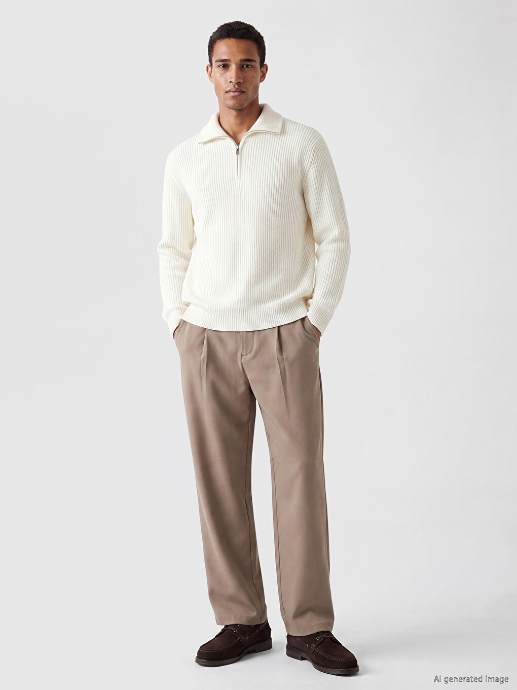 Half Zippered Men's Knitwear Sweater-1