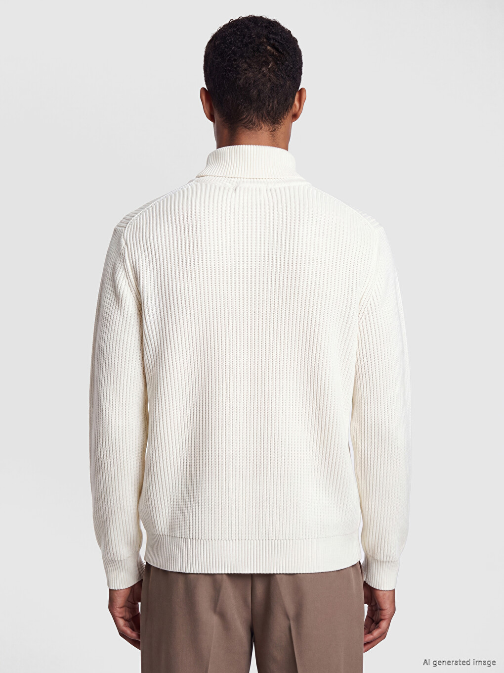 Half Zippered Men's Knitwear Sweater-3