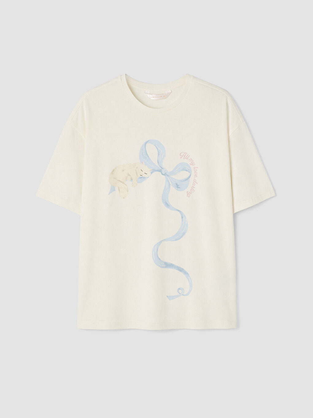 Ekru Baskılı Kadın Şortlu Pijama Takımı-5