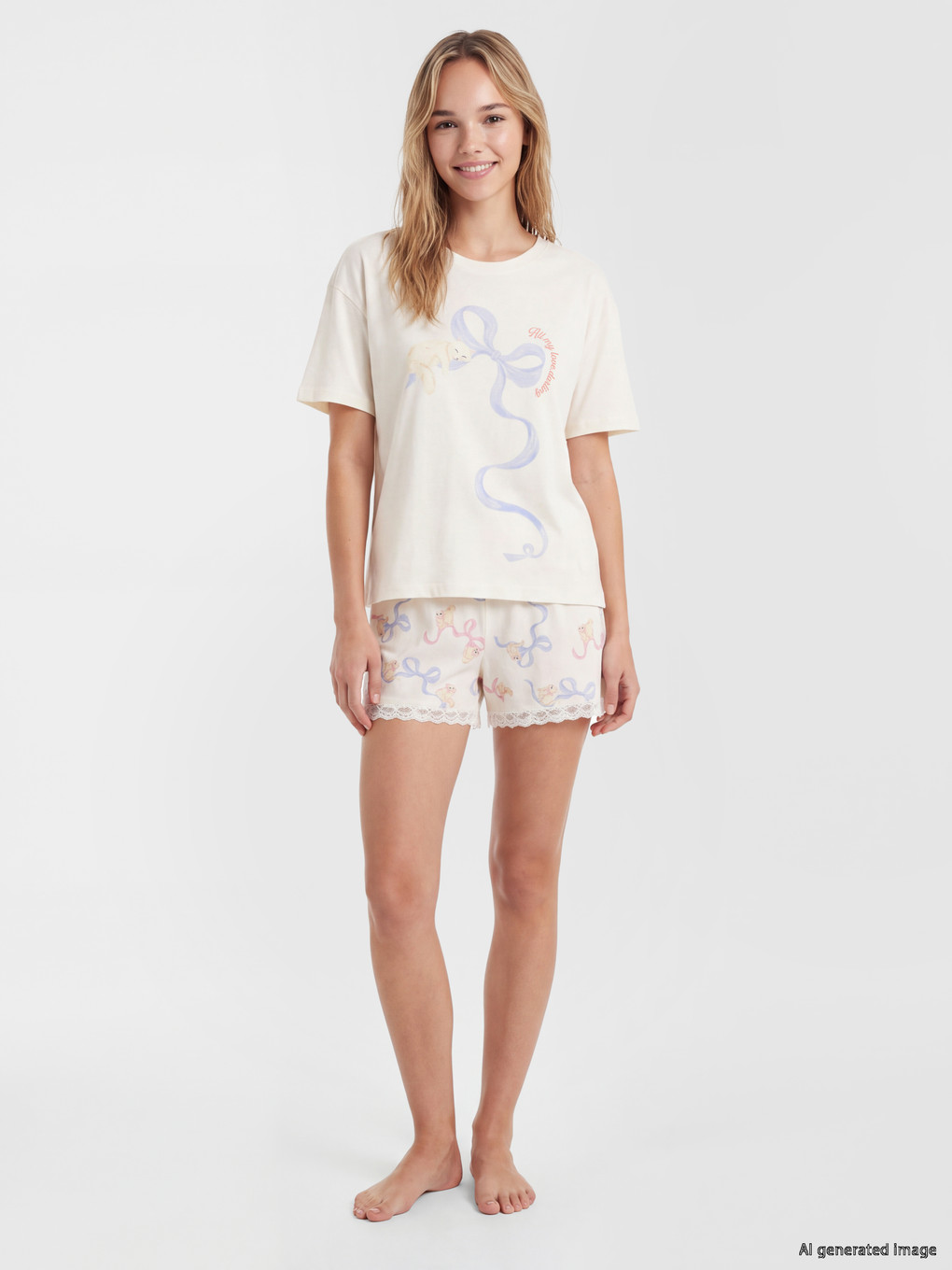  Printed Women's Shortie Pyjamas Set