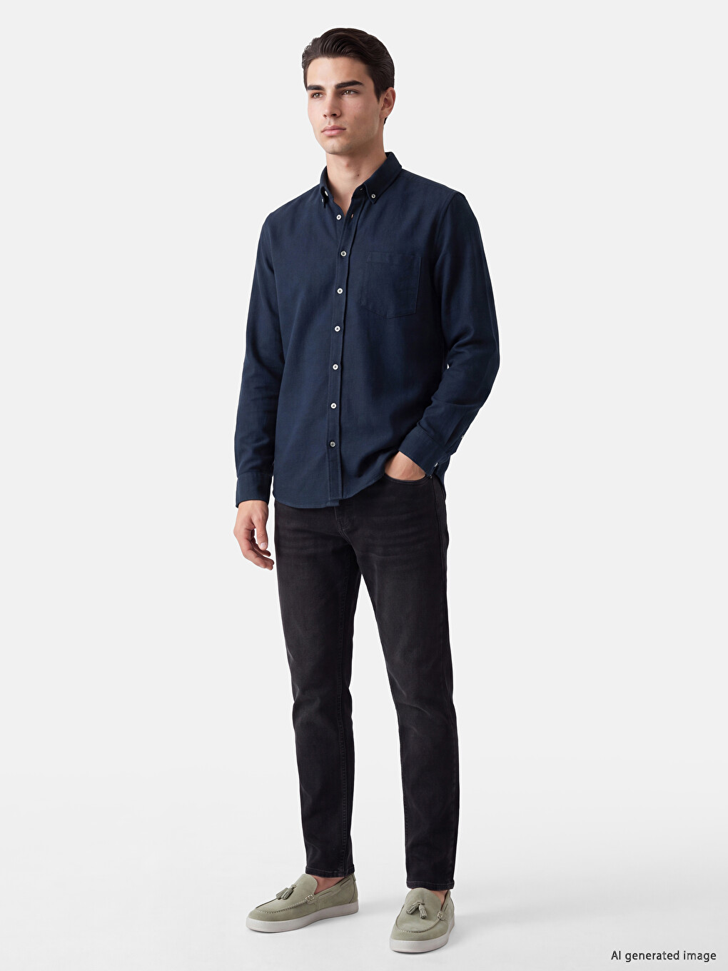 Standard Fit Dobby Men's Textured Shirt-1
