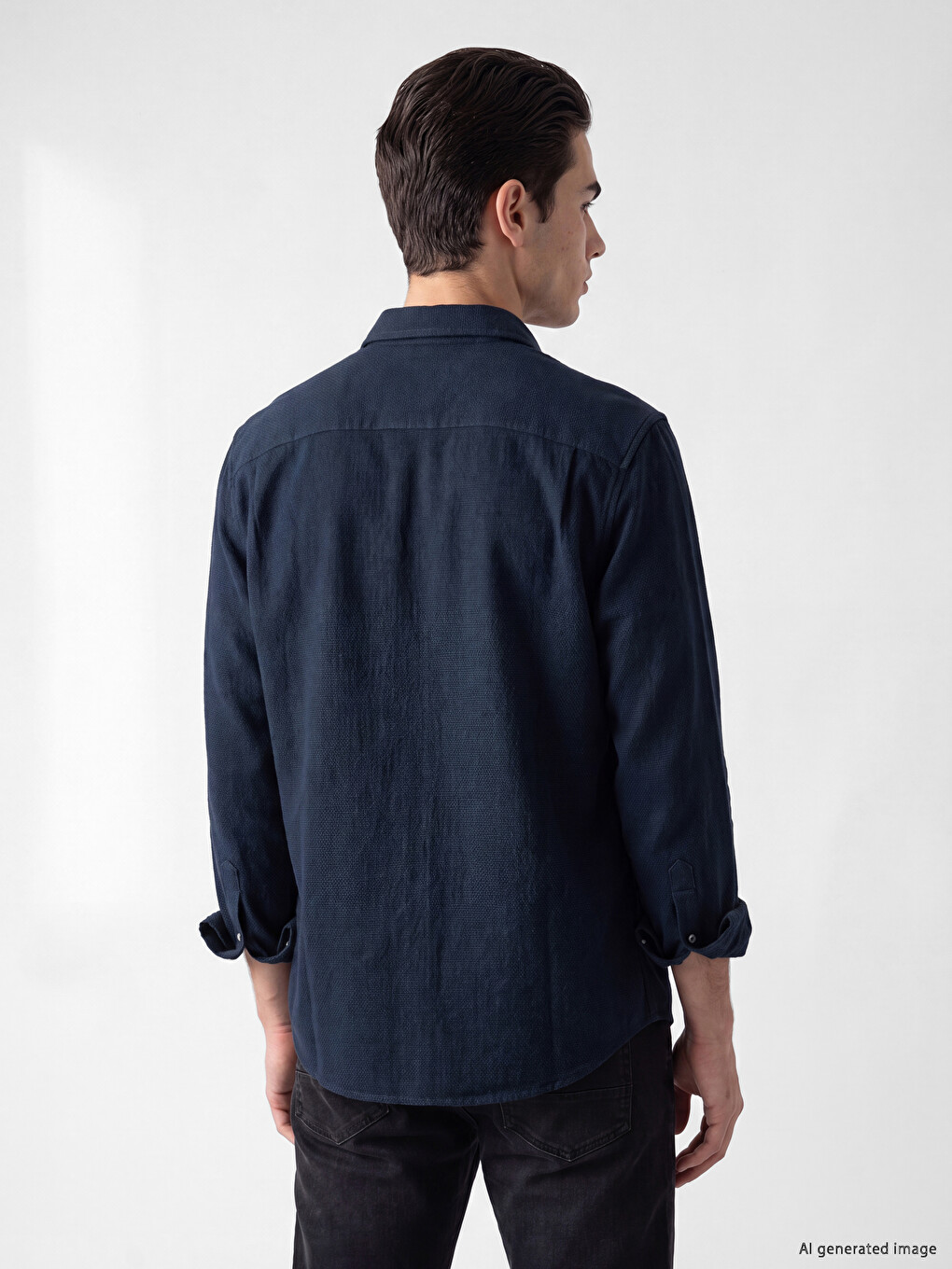 Standard Fit Dobby Men's Textured Shirt-3