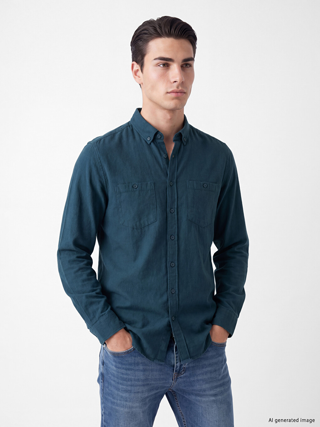 Man Green Shirt
