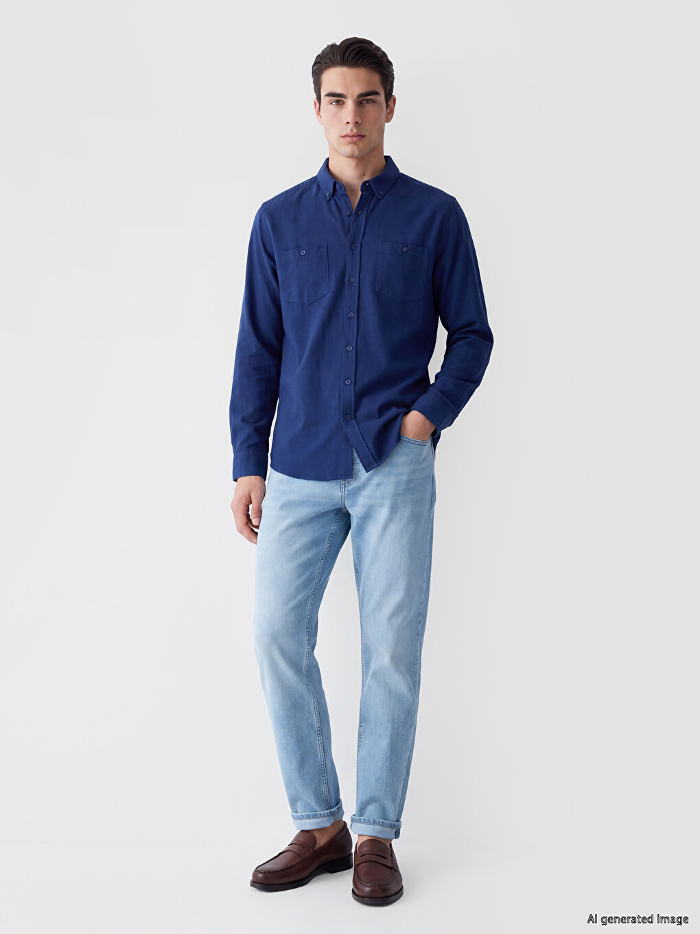 Standard Fit Men's Gabardine Shirt-1