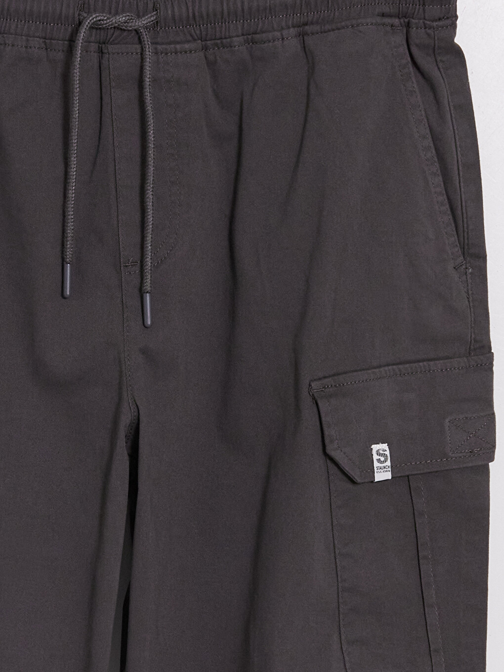 Antrasit Regular Fit Gabardin Erkek Kargo Şort-6