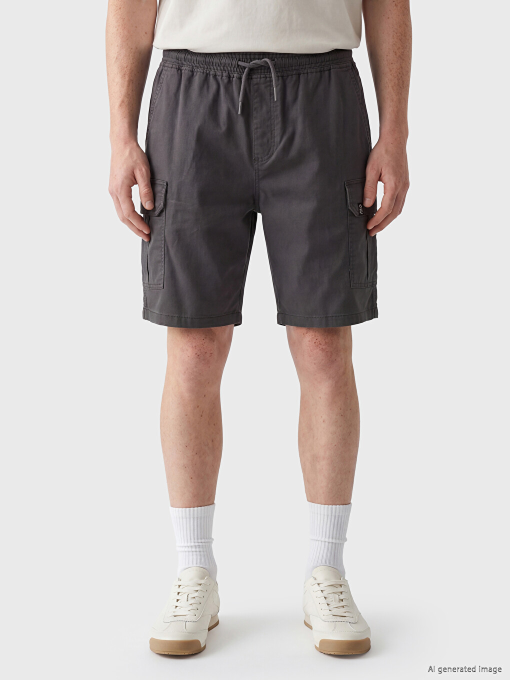 Man Anthracite Cargo Shorts-1