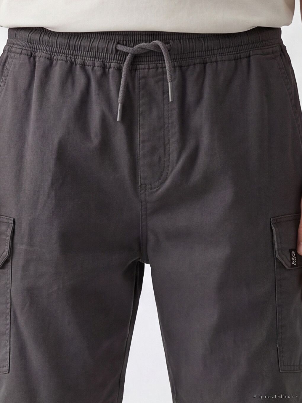 Man Anthracite Cargo Shorts-2