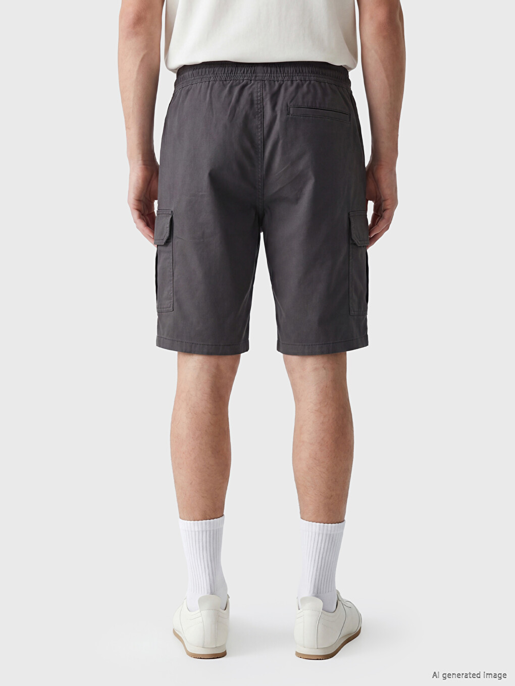 Man Anthracite Cargo Shorts-3