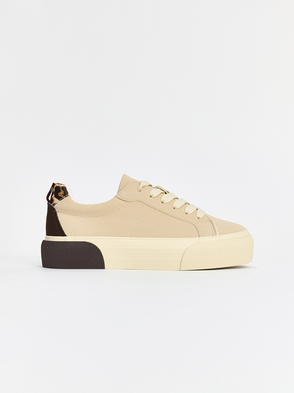 Leopard Detailed Thick Soled Women's Sneakers-2