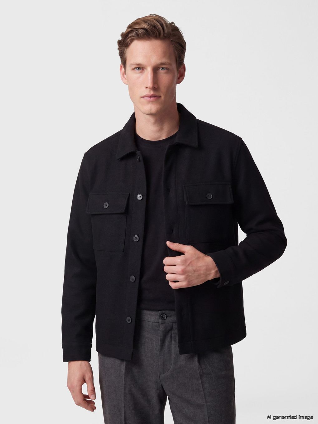 Regular Fit Herren Hemdjacke