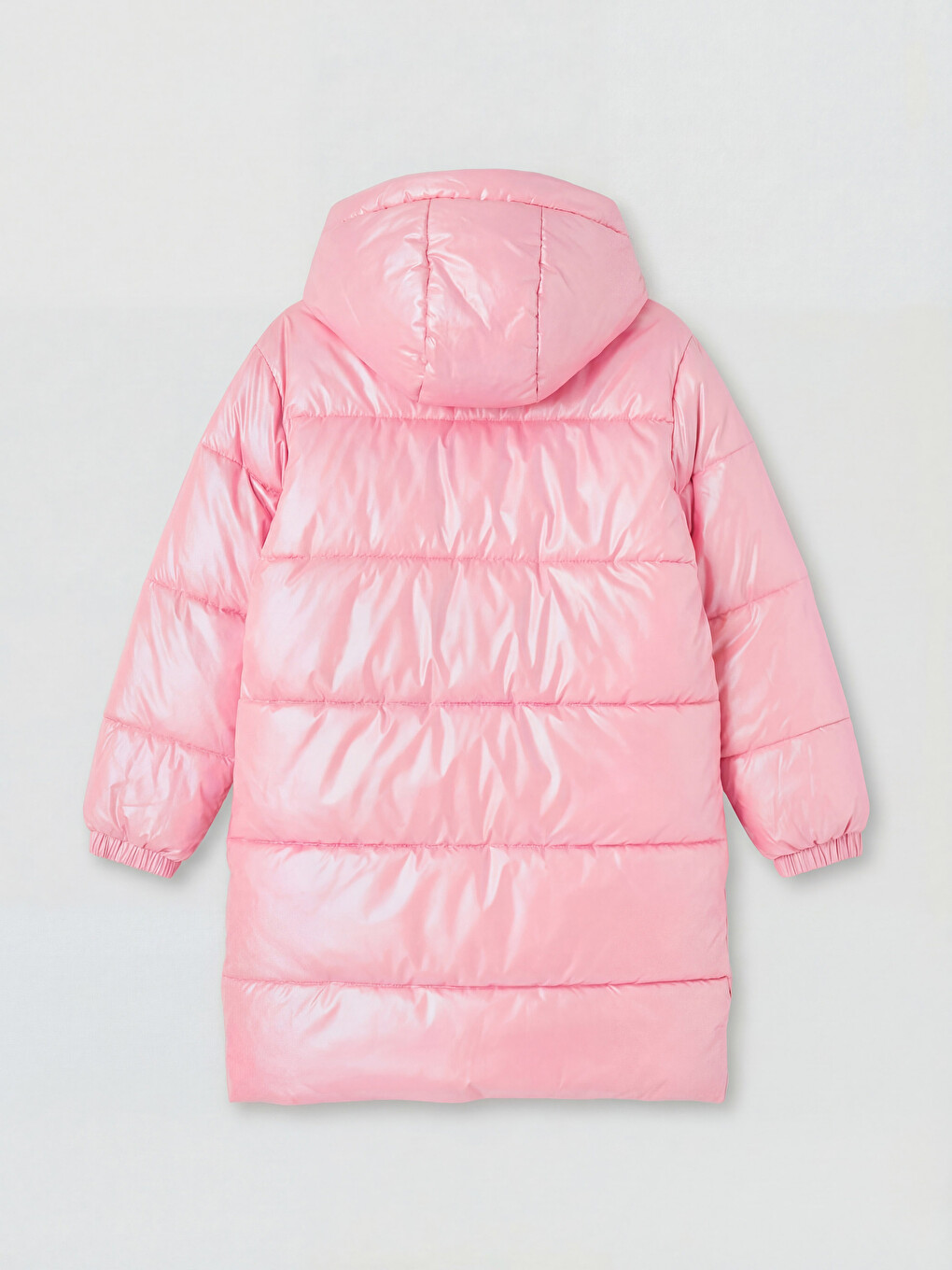 Pembe Kapüşonlu Kız Çocuk Şişme Mont-1