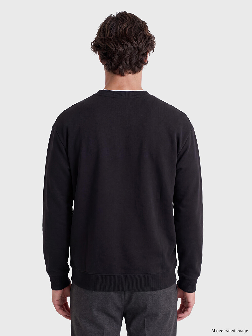 Bisiklet Yaka Erkek Sweatshirt-3