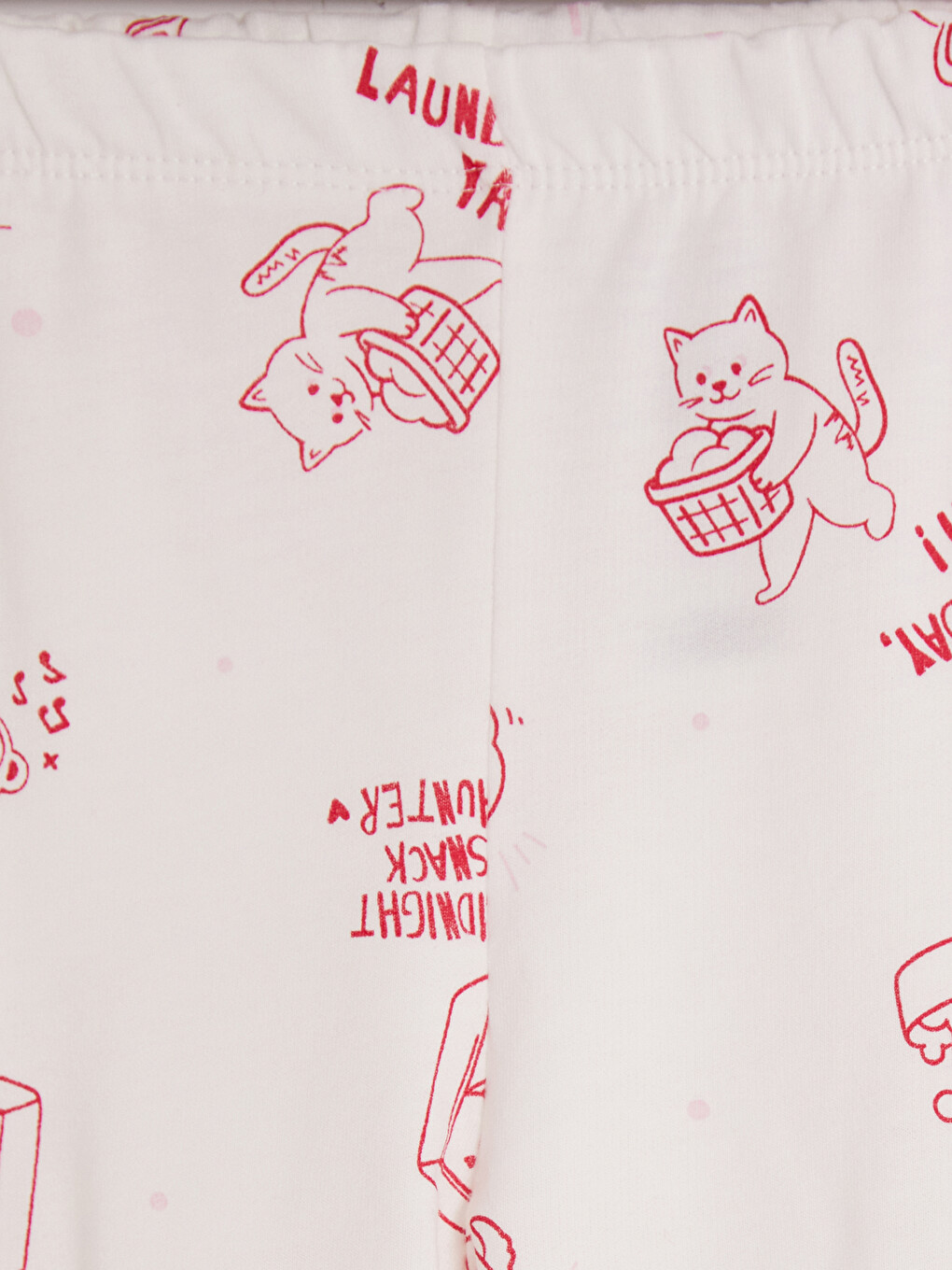 Ekru Baskılı Bisiklet Yaka Kız Çocuk Pijama Takım-5