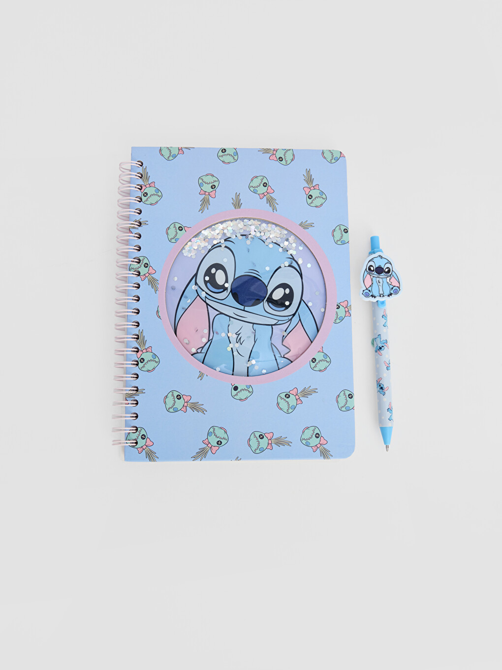 Stitch Figured Sticker Notebook And Pen Set-1