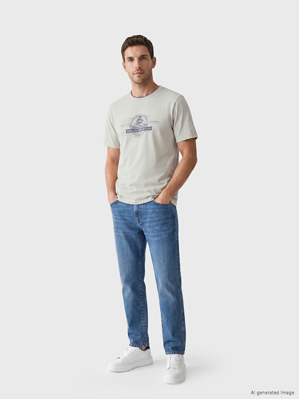 Crew Neck Printed Men's T-shirt-1
