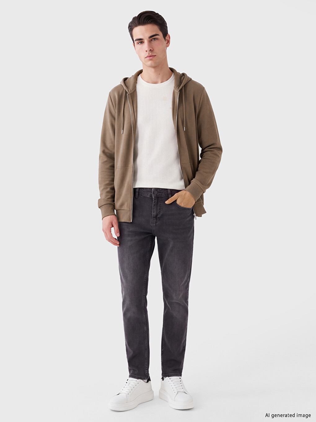 Hooded Men's Zip-up Sweatshirt-1