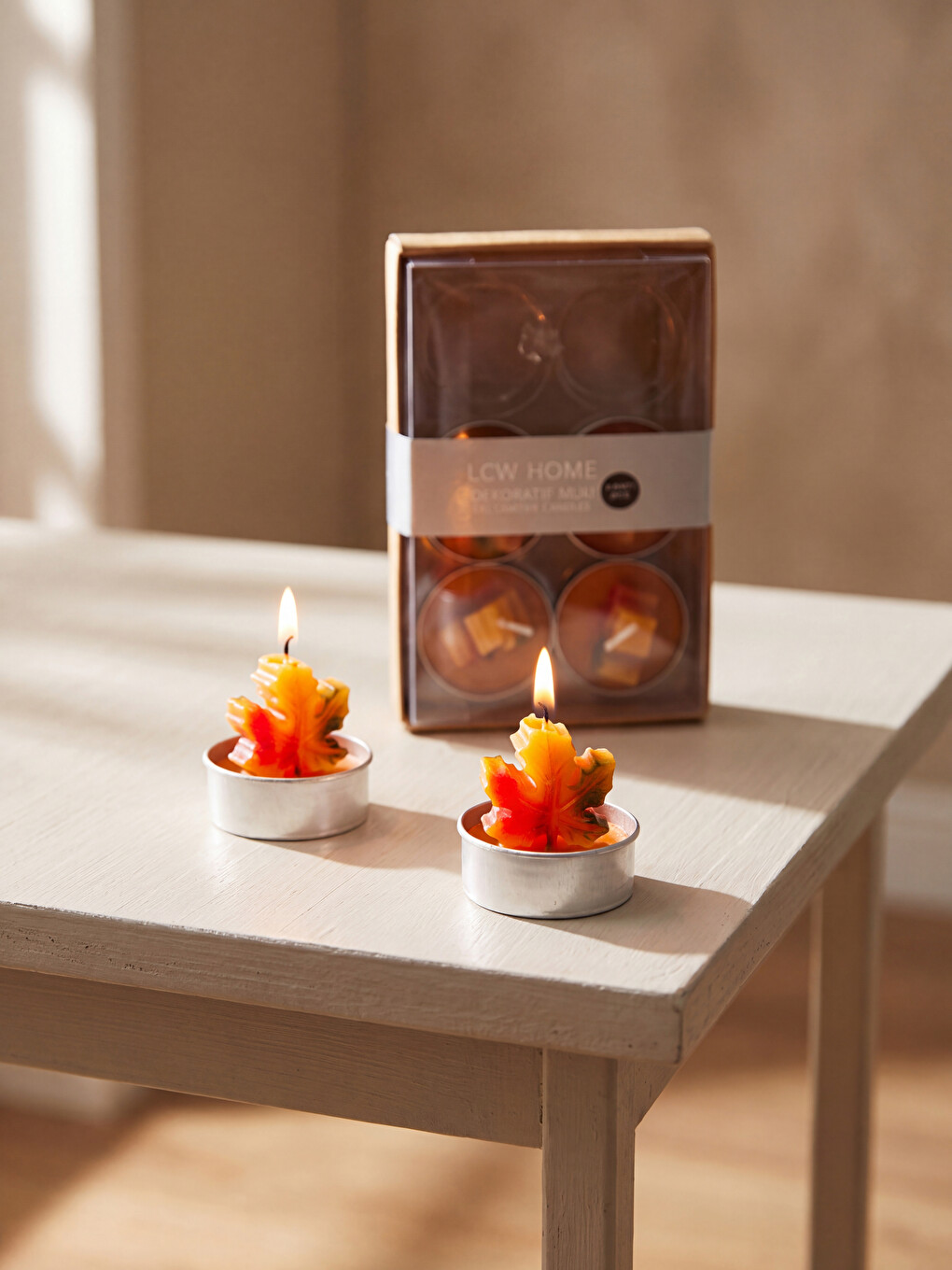 Leaf Shaped Decorative Tealight Candle 6-count