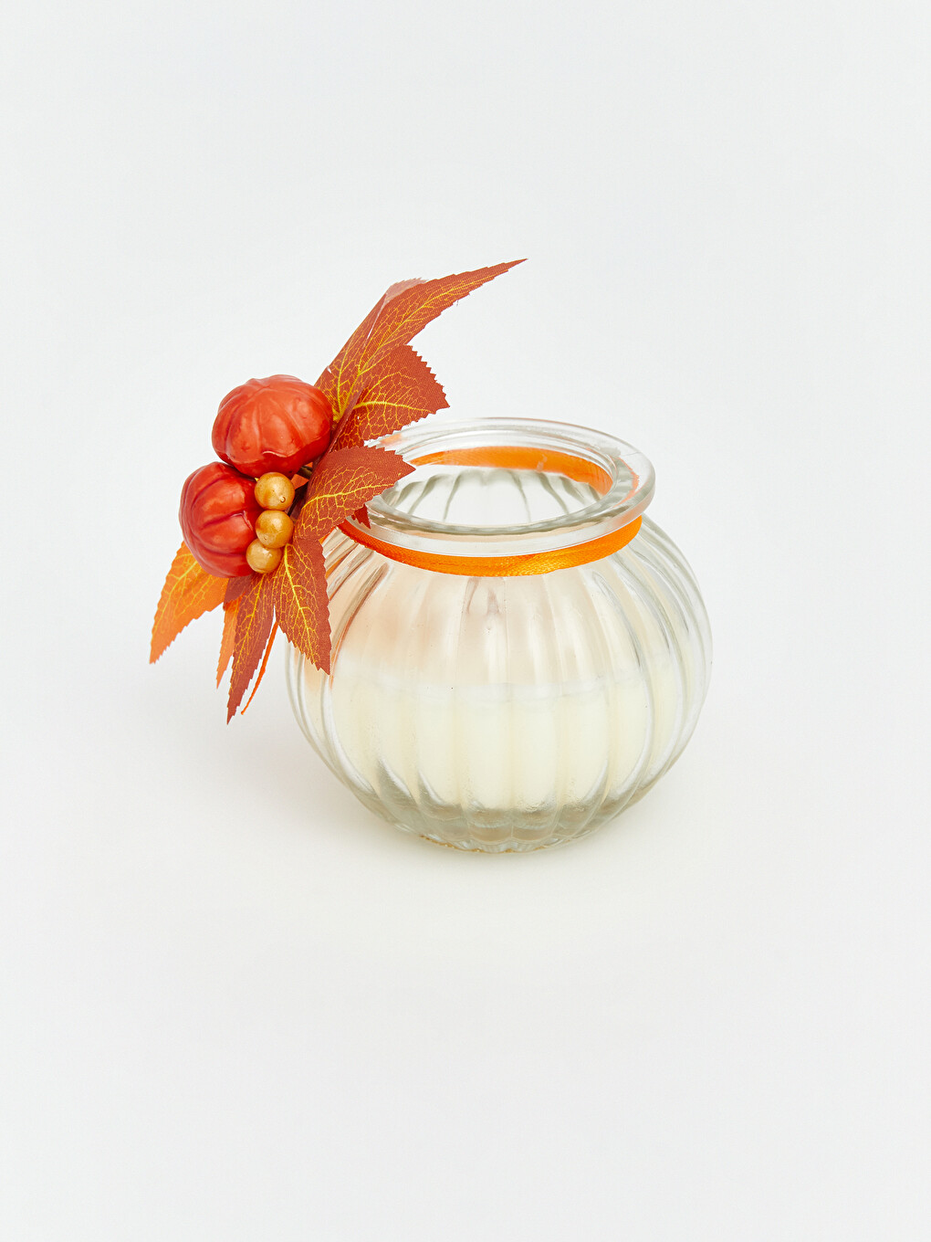 Pumpkin Figured Glass Jar Candle-1