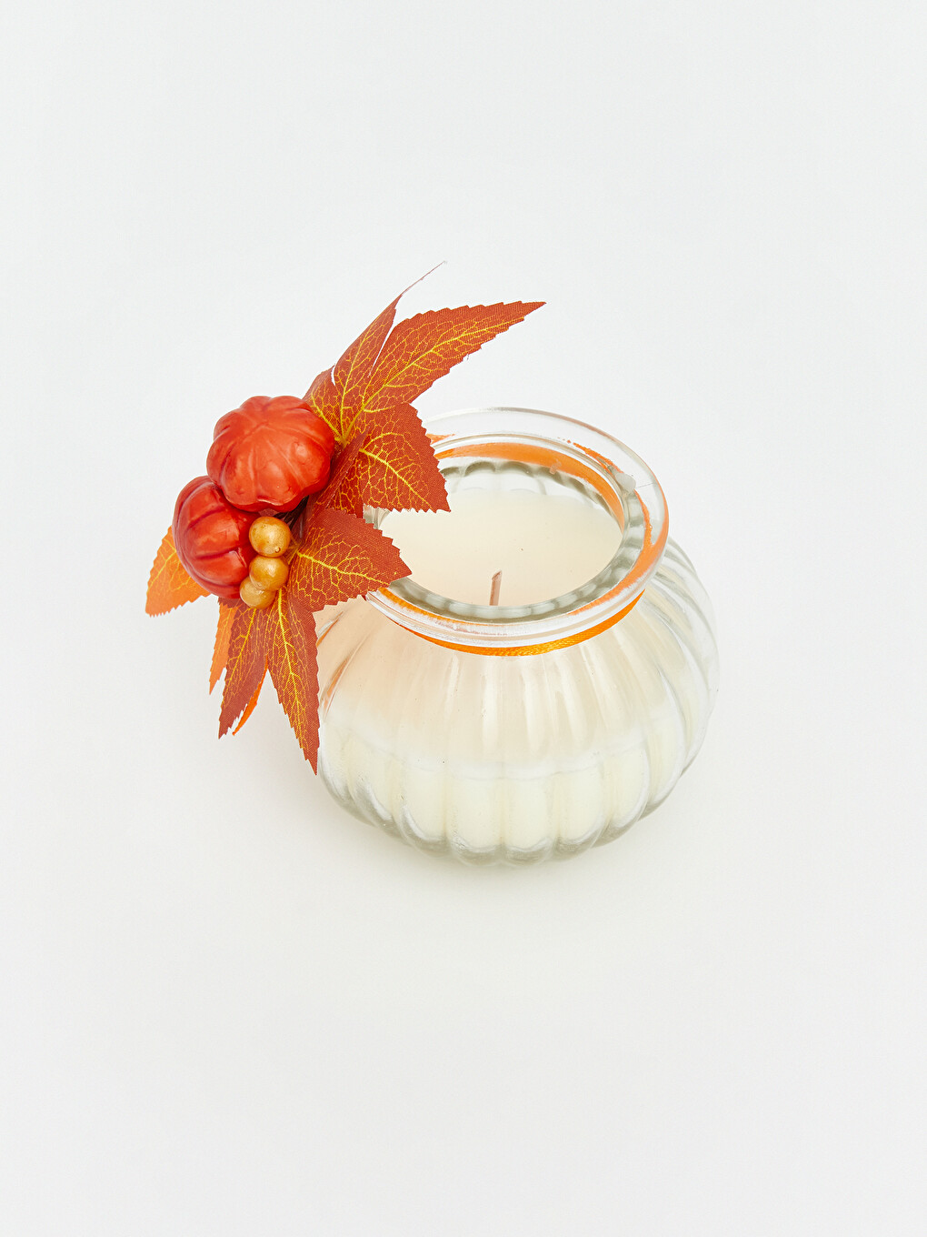 Pumpkin Figured Glass Jar Candle-3