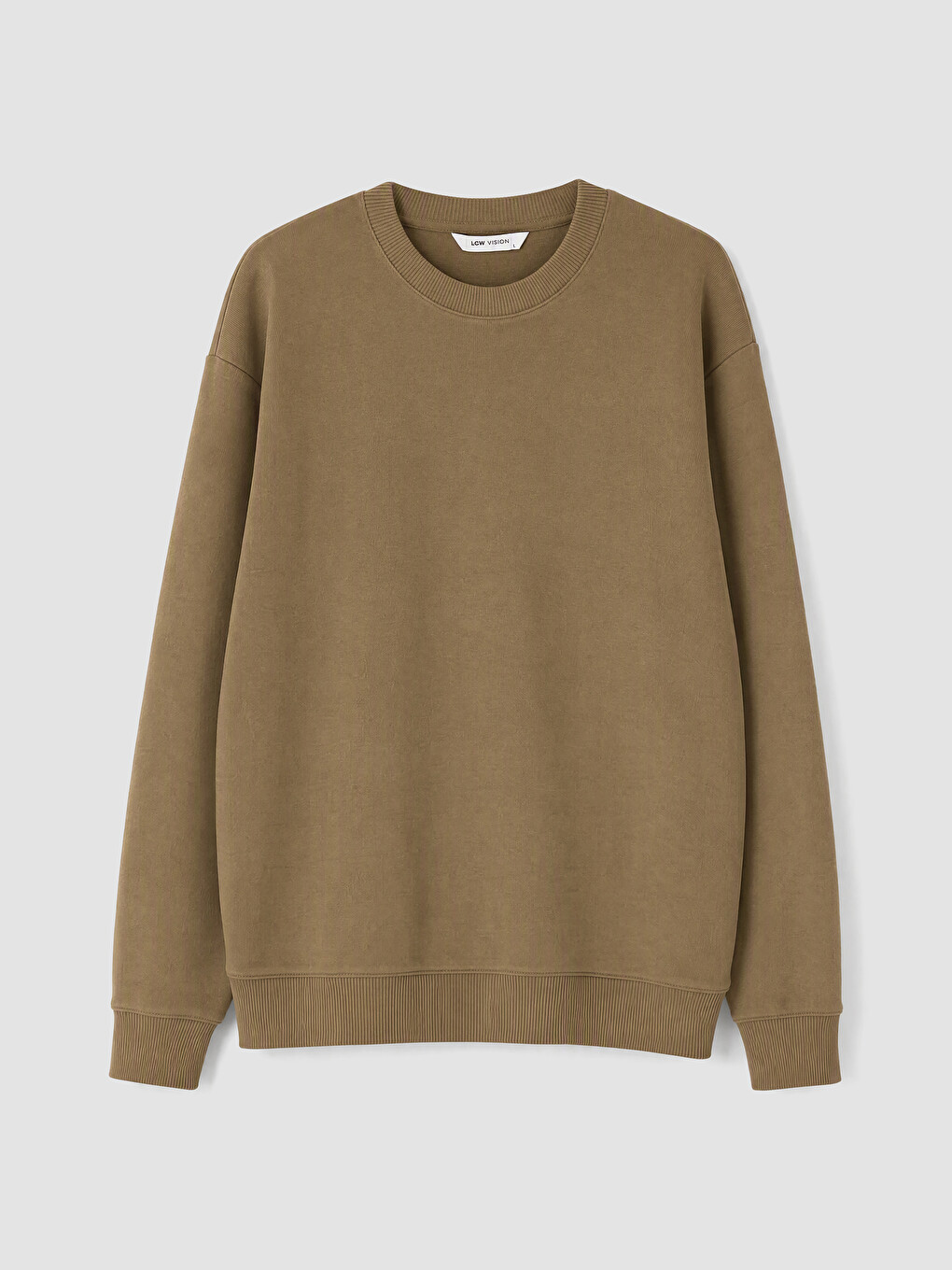 Kahverengi Bisiklet Yaka Erkek Sweatshirt-4