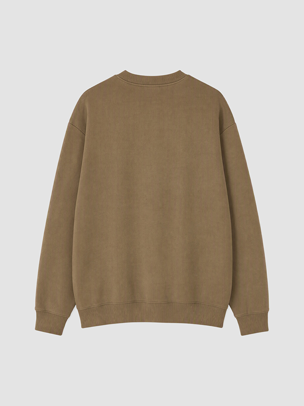 Kahverengi Bisiklet Yaka Erkek Sweatshirt-6