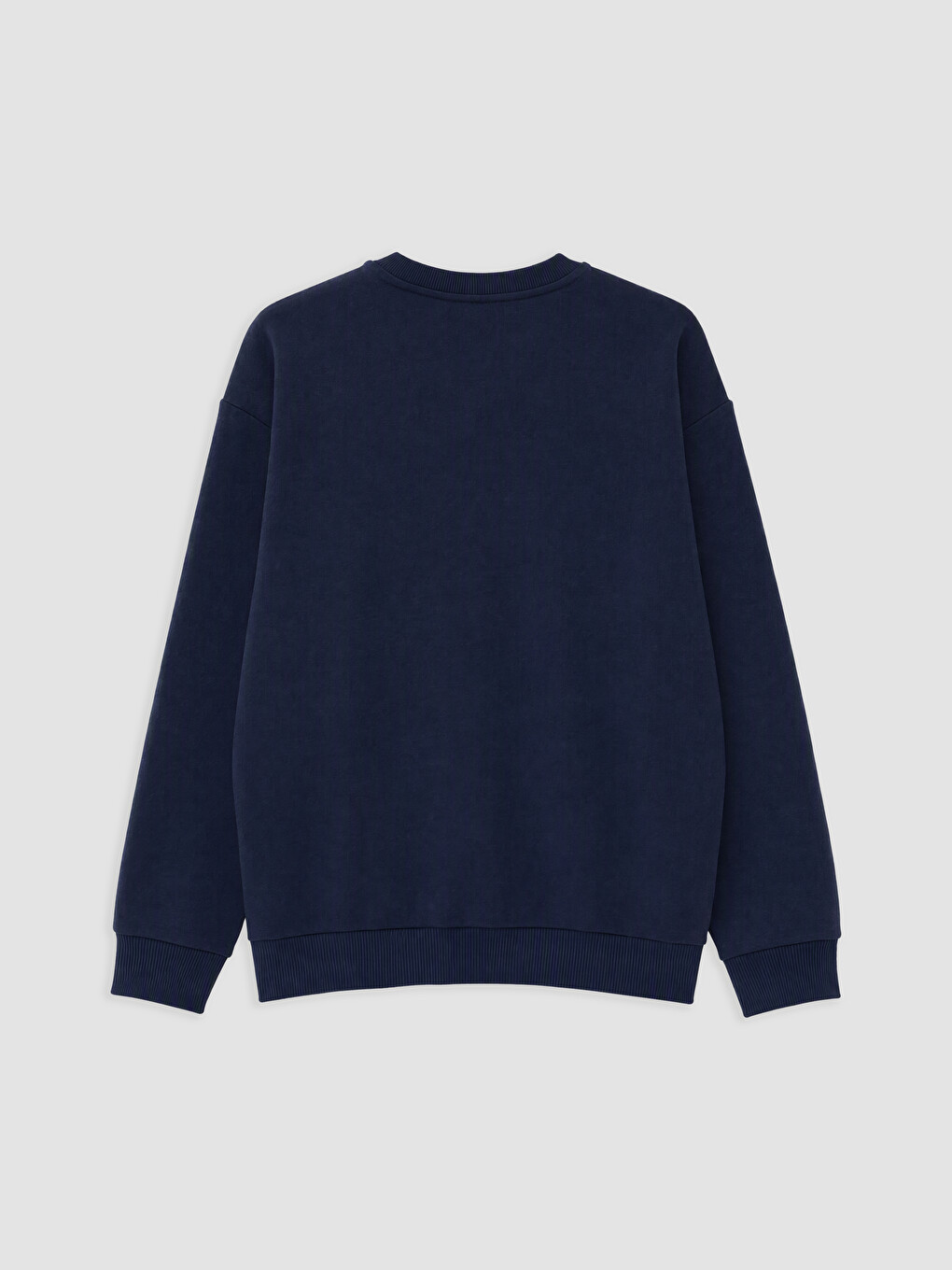 Lacivert Bisiklet Yaka Erkek Sweatshirt-1