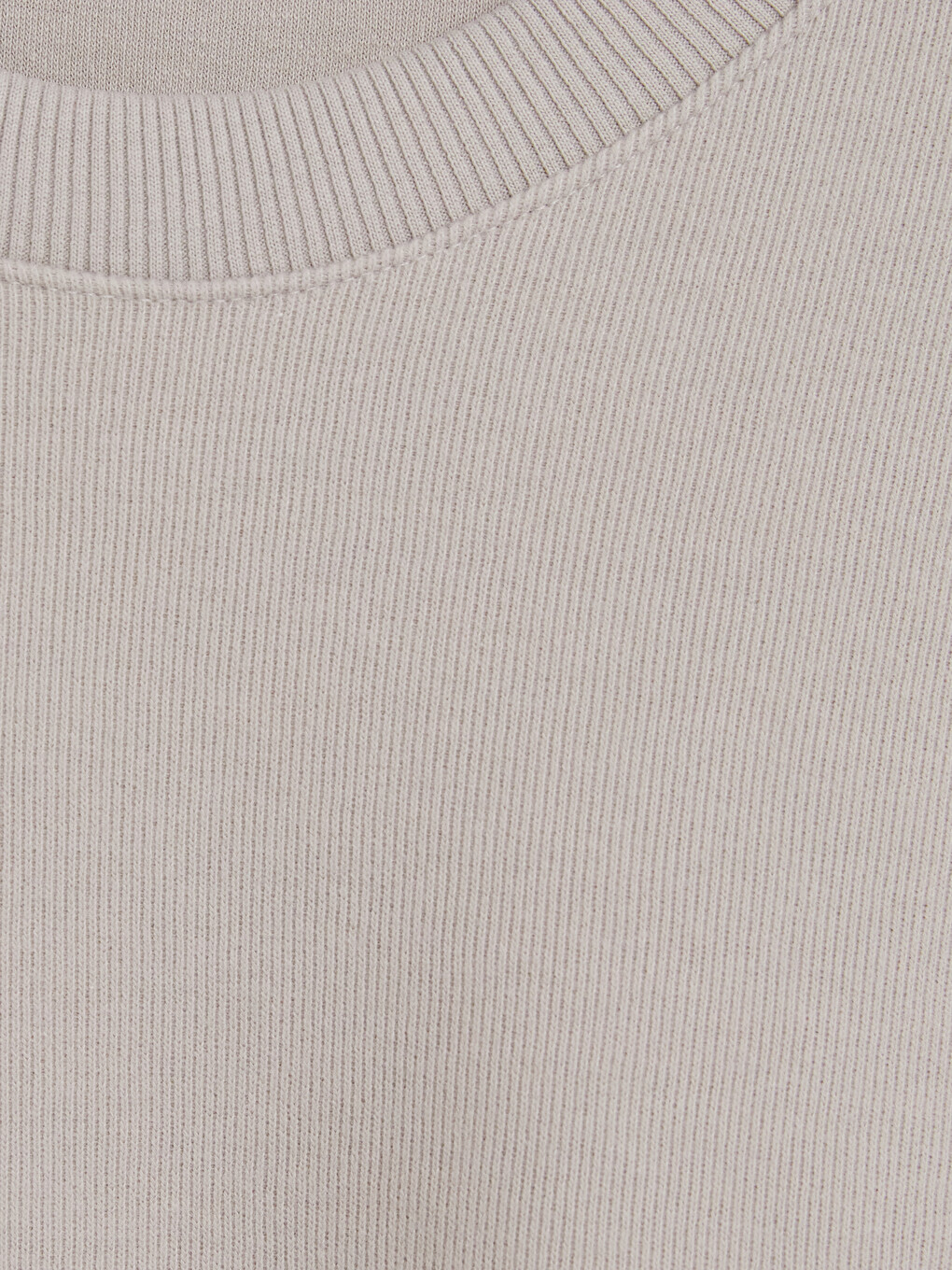 Bej Bisiklet Yaka Erkek Sweatshirt-2