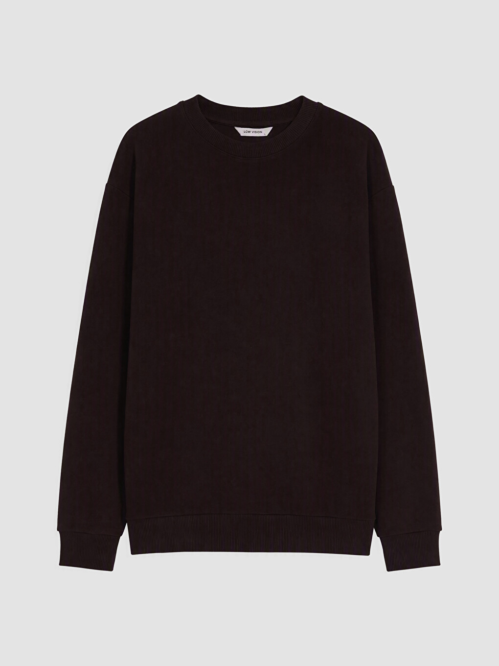 Kahverengi Bisiklet Yaka Erkek Sweatshirt