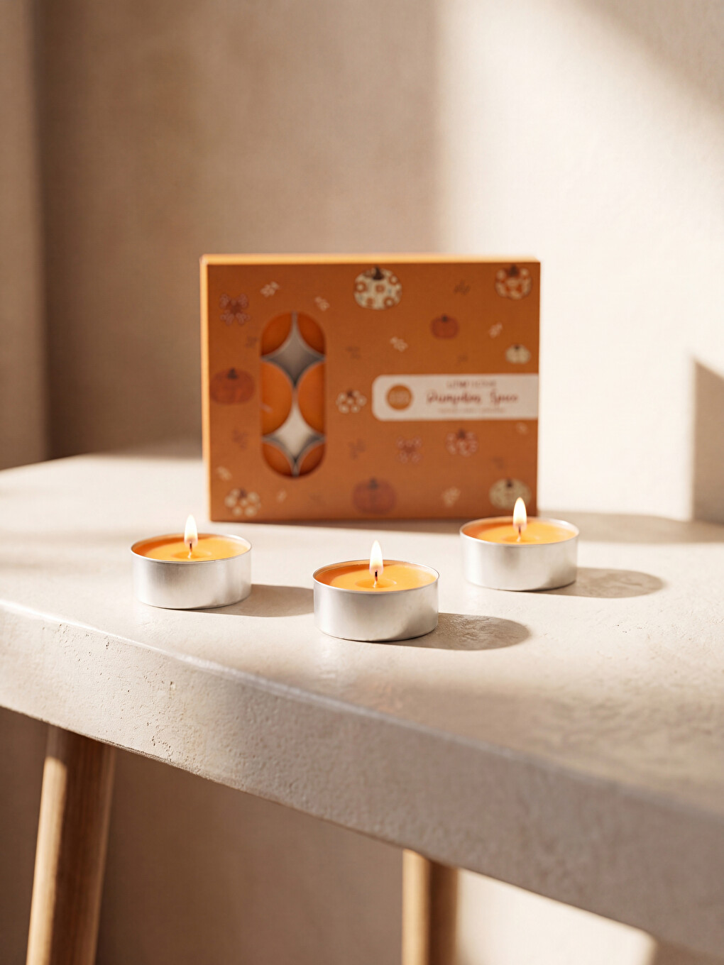 Karışık Bal Kabağı Kokulu Tealight Mum 12'li